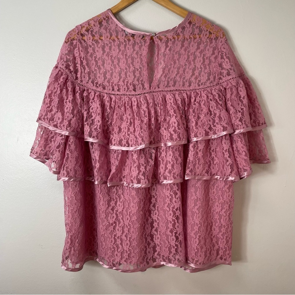NWT Plus Size Tiered Lace Shirt 22W - Picture 6 of 9